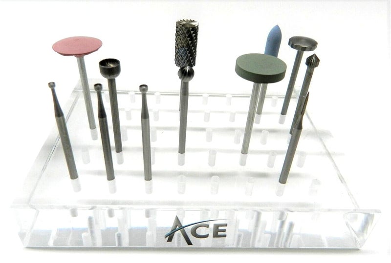 JTS Clear Bur Holder 4-1/4" x 3 Plastic 40 Hole Jewelers for Shanks 3/32" Organizer - Image 4